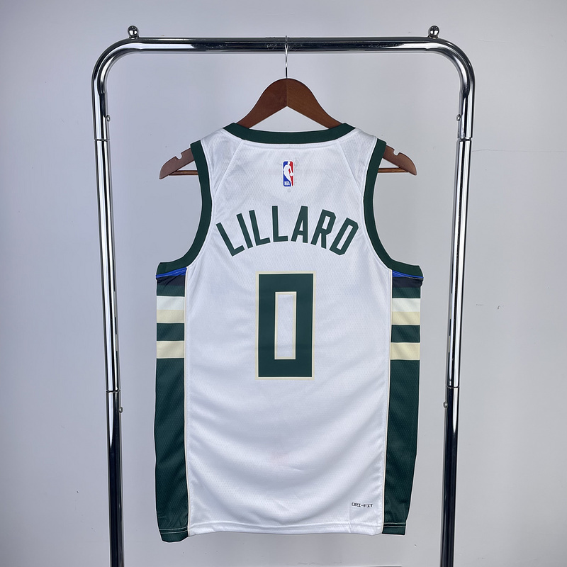 2023 NBA Milwaukee Bucks (0 LILLARD) Basketball Jersey