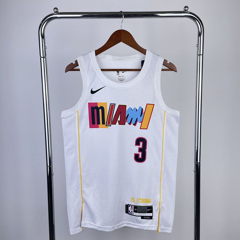2023 NBA Miami Heat 3 WADE Basketball Jersey