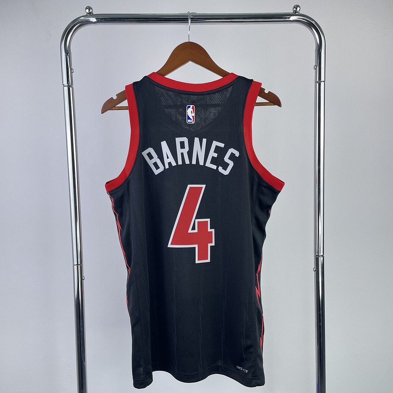 2023 NBA Toronto Raptors 4 Barnes Basketball Jersey