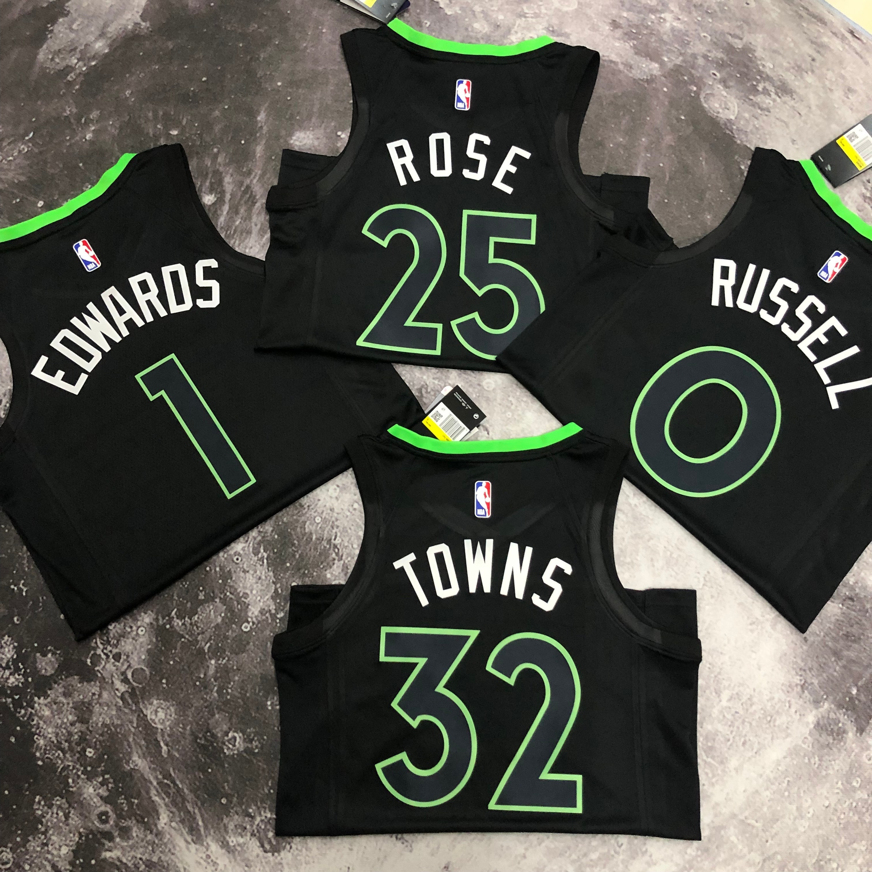 2023 NBA Minnesota Timberwolves 0 Russell Basketball Jersey
