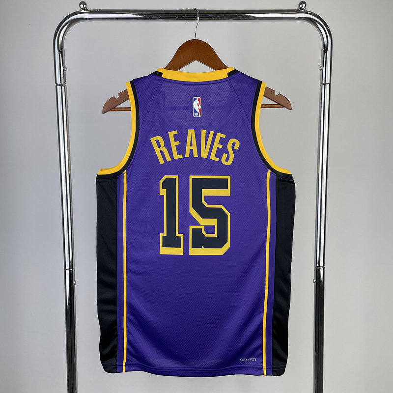 2023 NBA Lakers 15 REAVES Basketball Jersey