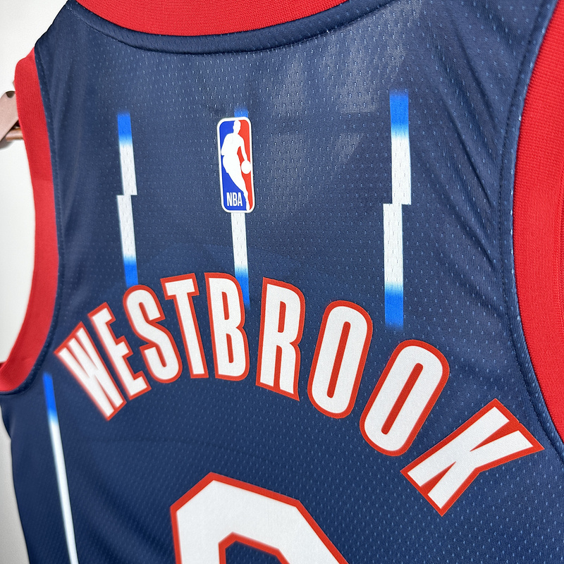 2023 NBA Houston Rockets 0 WESTBROOK Basketball Jersey