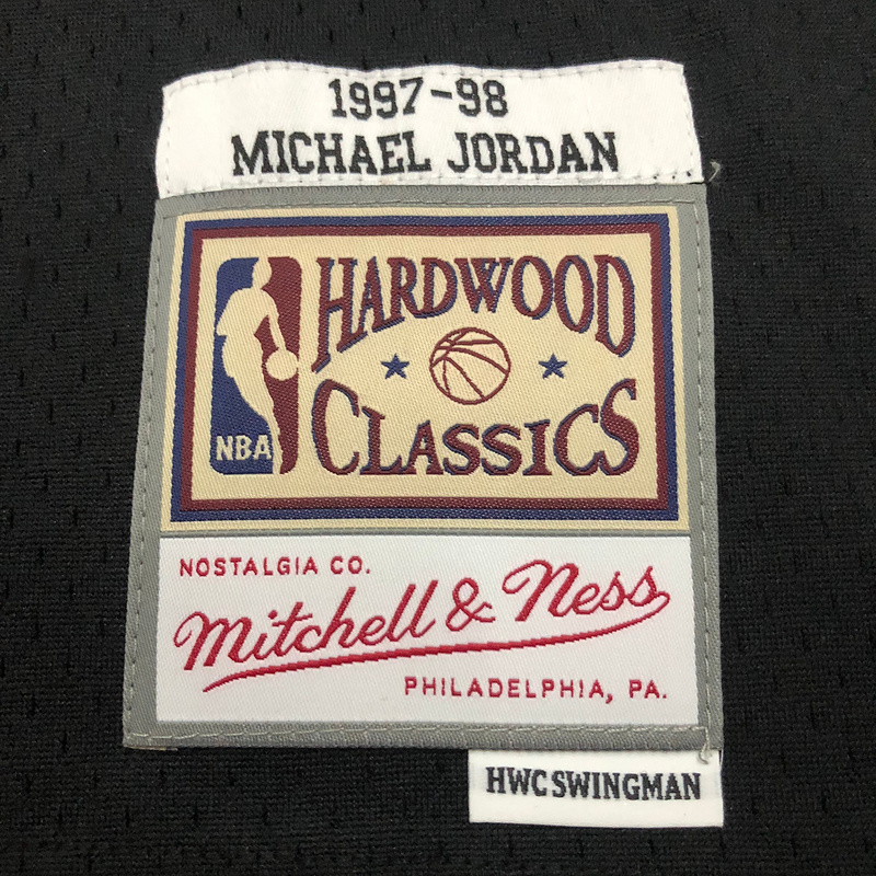 1997-98 NBA Chicago Bulls 23 JORDAN Black Basketball Jersey