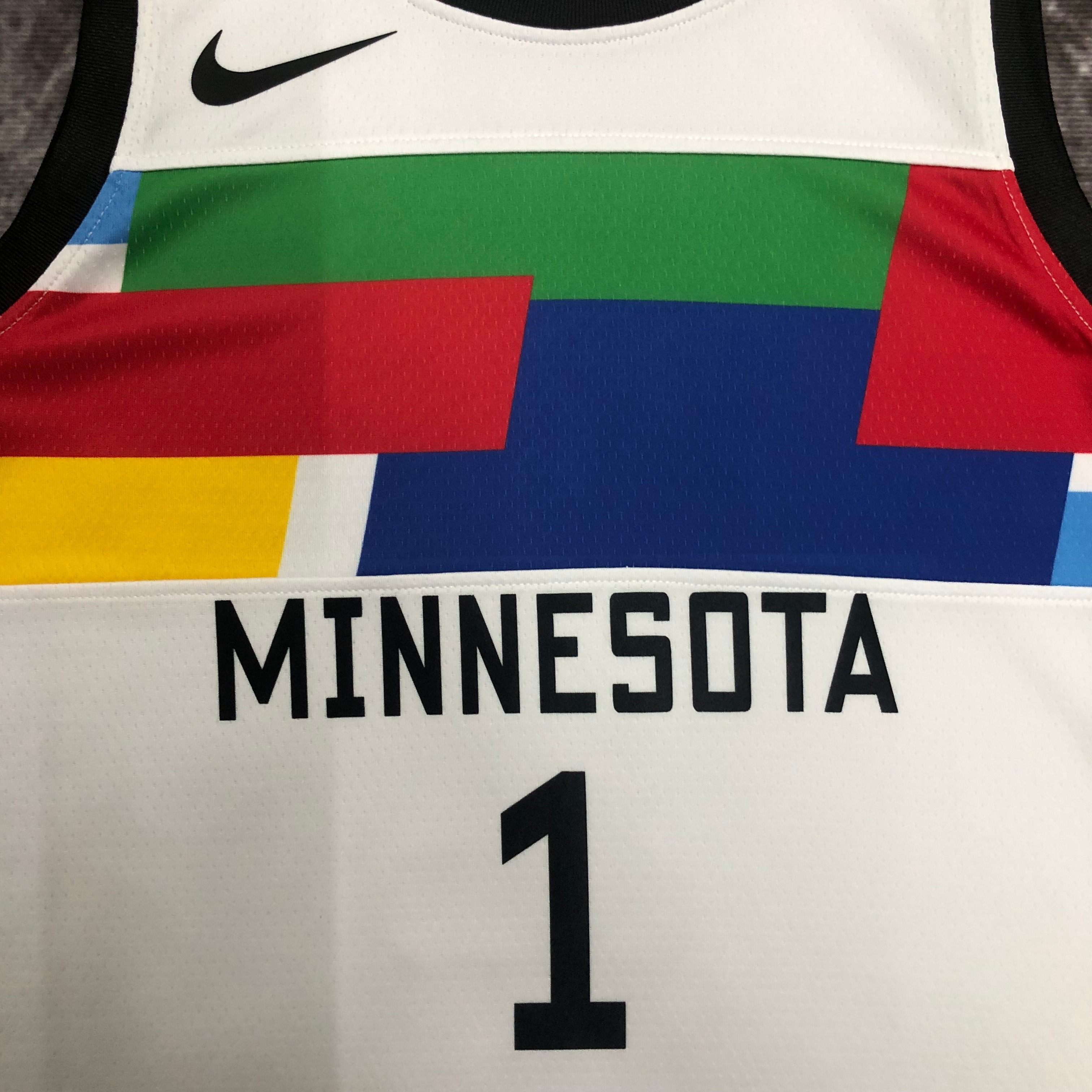 2023 NBA Minnesota Timberwolves 1 Edwards Basketball Jersey