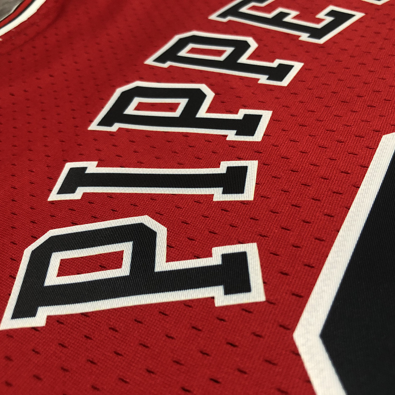 1997-98 NBA Chicago Bulls 33 PIPPEN Red Basketball Jersey