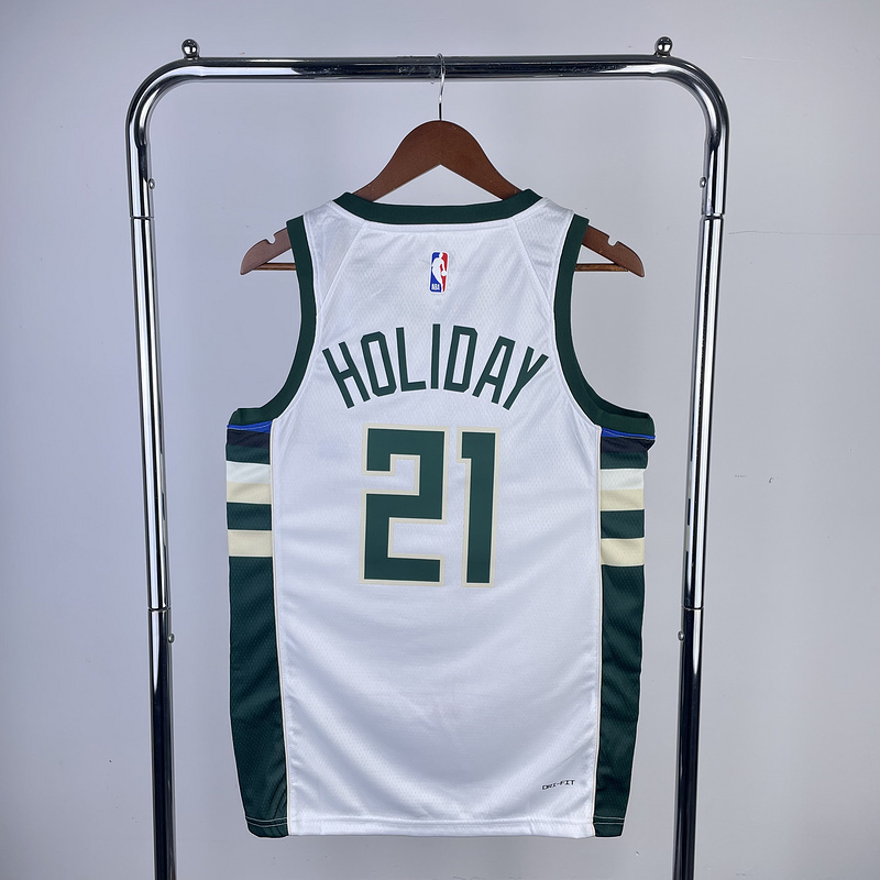 2023 NBA Milwaukee Bucks (21 HOLIDAY) Basketball Jersey