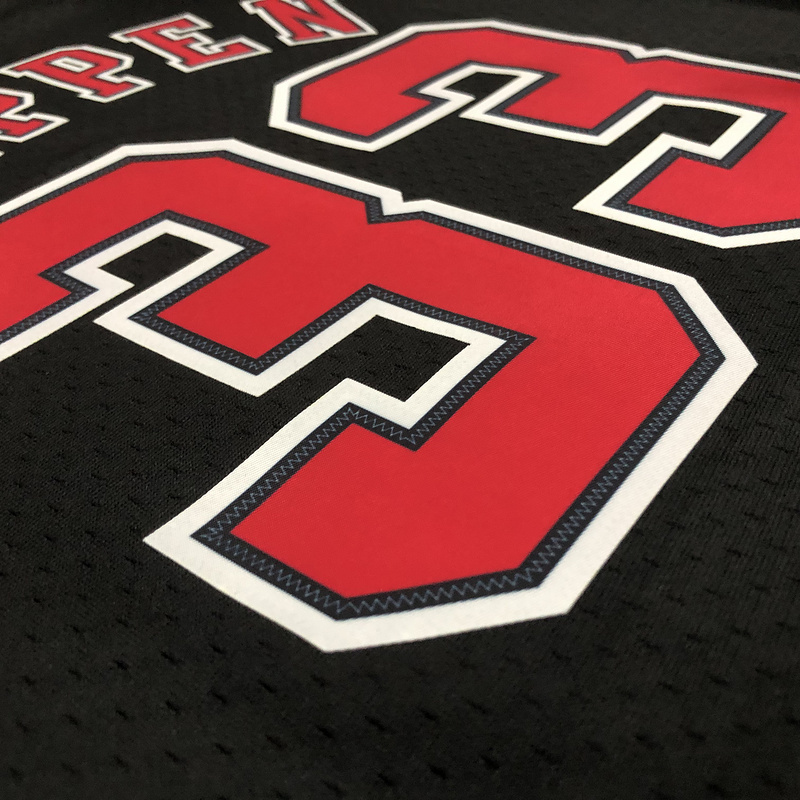 1997-98 NBA Chicago Bulls 33 PIPPEN Black  Basketball Jersey