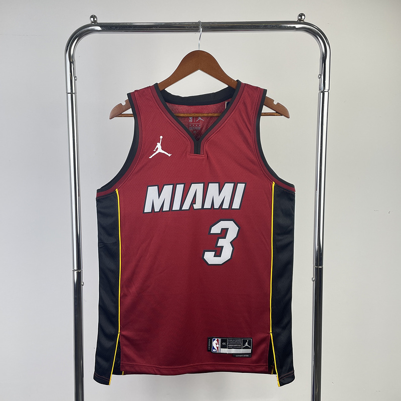 2023 NBA Miami Heat 3 WADE Basketball Jersey