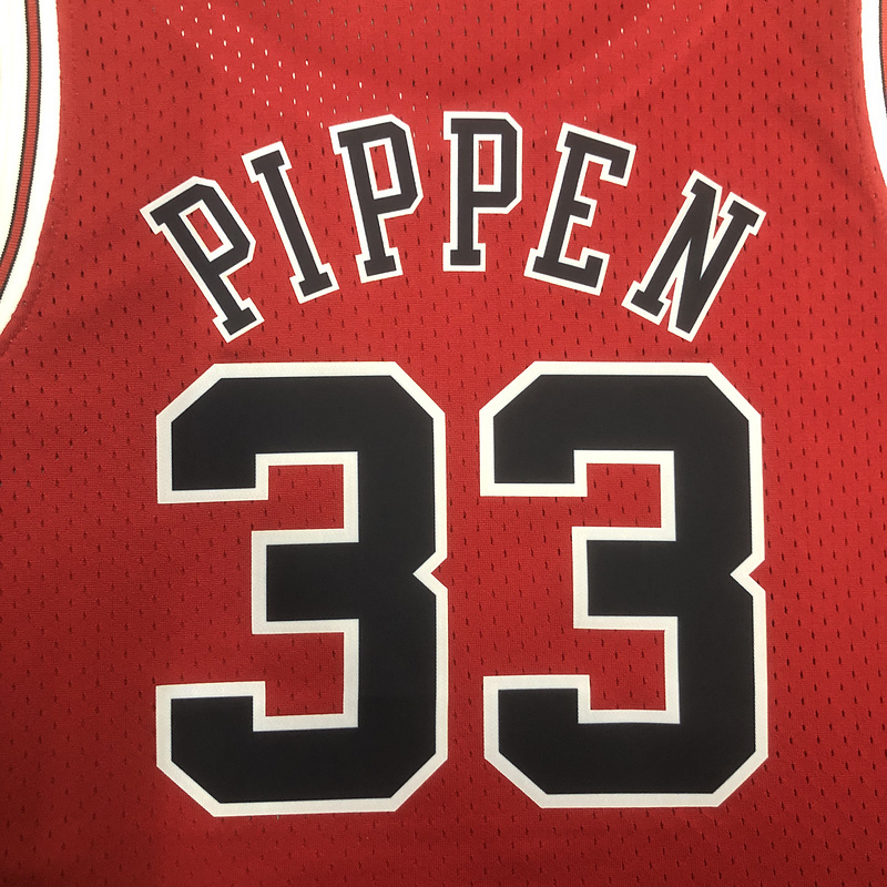 1997-98 NBA Chicago Bulls Woman 33 PIPPEN Red Basketball Jersey