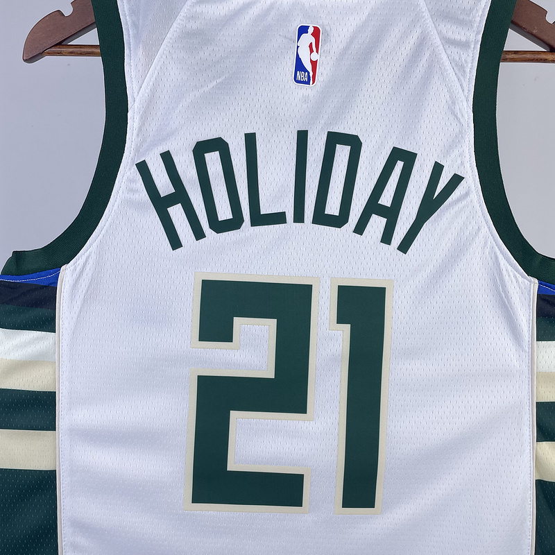 2023 NBA Milwaukee Bucks (21 HOLIDAY) Basketball Jersey