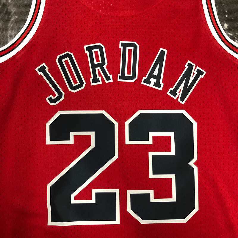 1997-98 NBA Chicago Bulls 23 JORDAN Red Basketball Jersey