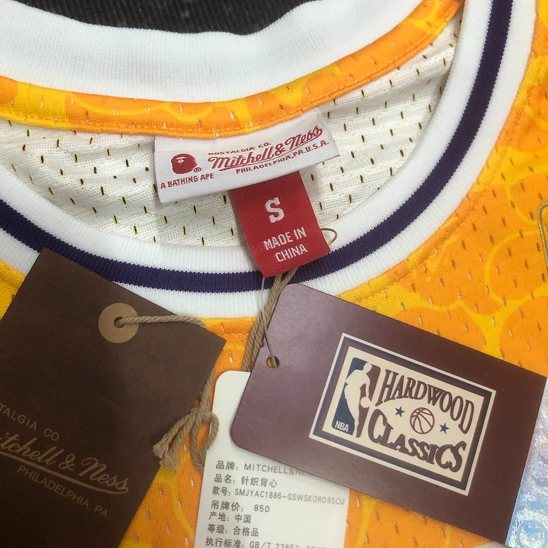 1996-97 NBA Lakers  93 BAPE Basketball Jersey