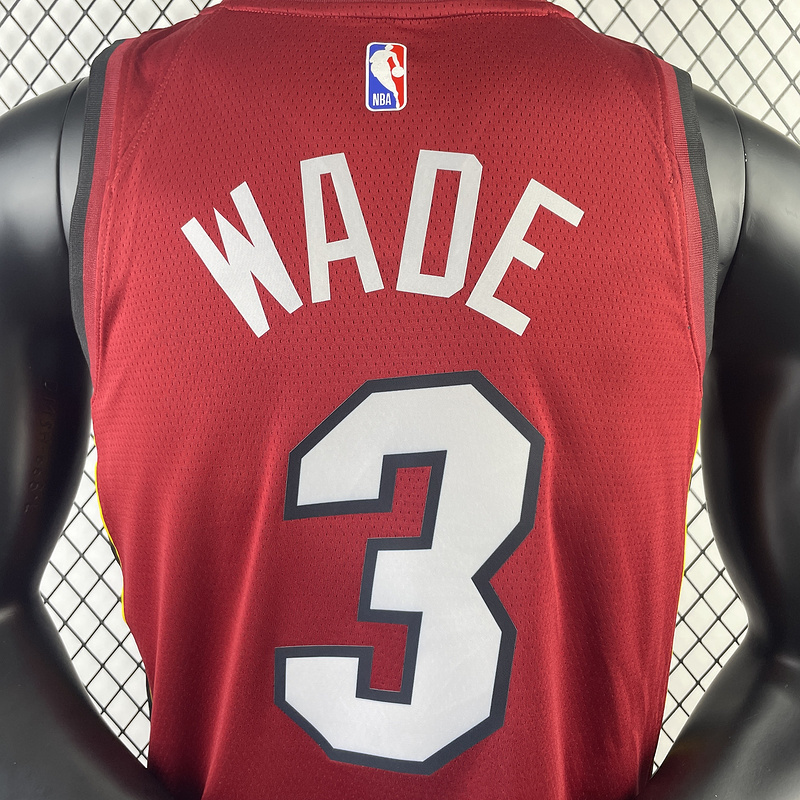 2023 NBA Miami Heat 3 WADE Basketball Jersey