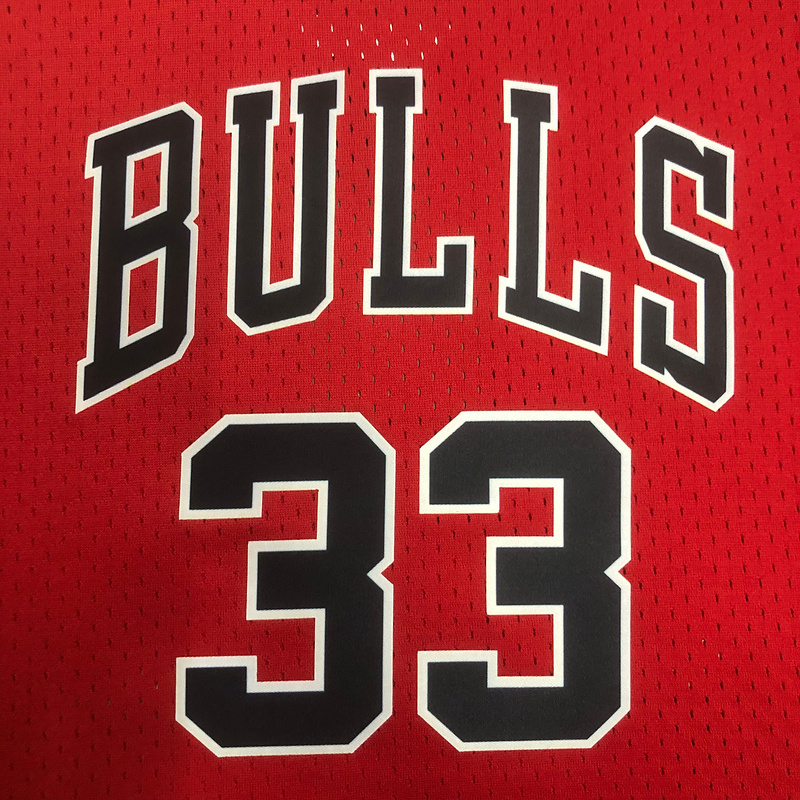 1997-98 NBA Chicago Bulls Woman 33 PIPPEN Red Basketball Jersey