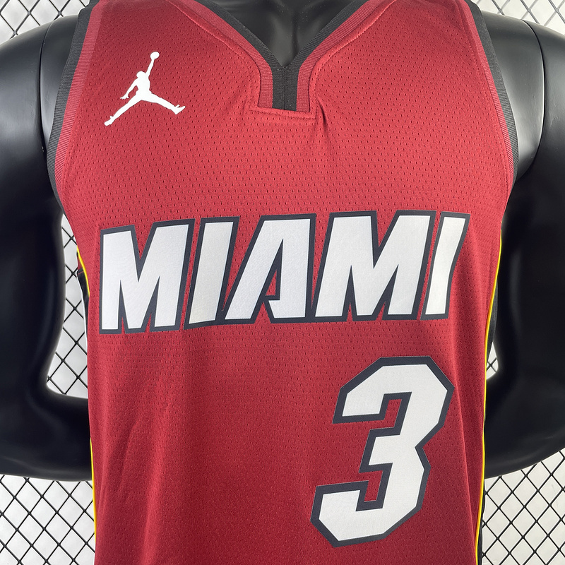 2023 NBA Miami Heat 3 WADE Basketball Jersey