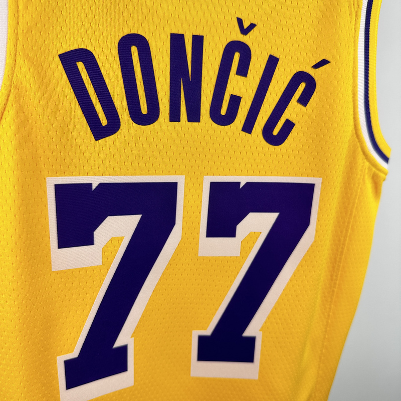 Kids 2023 NBA Lakers 77 DONCIC Basketball Jersey