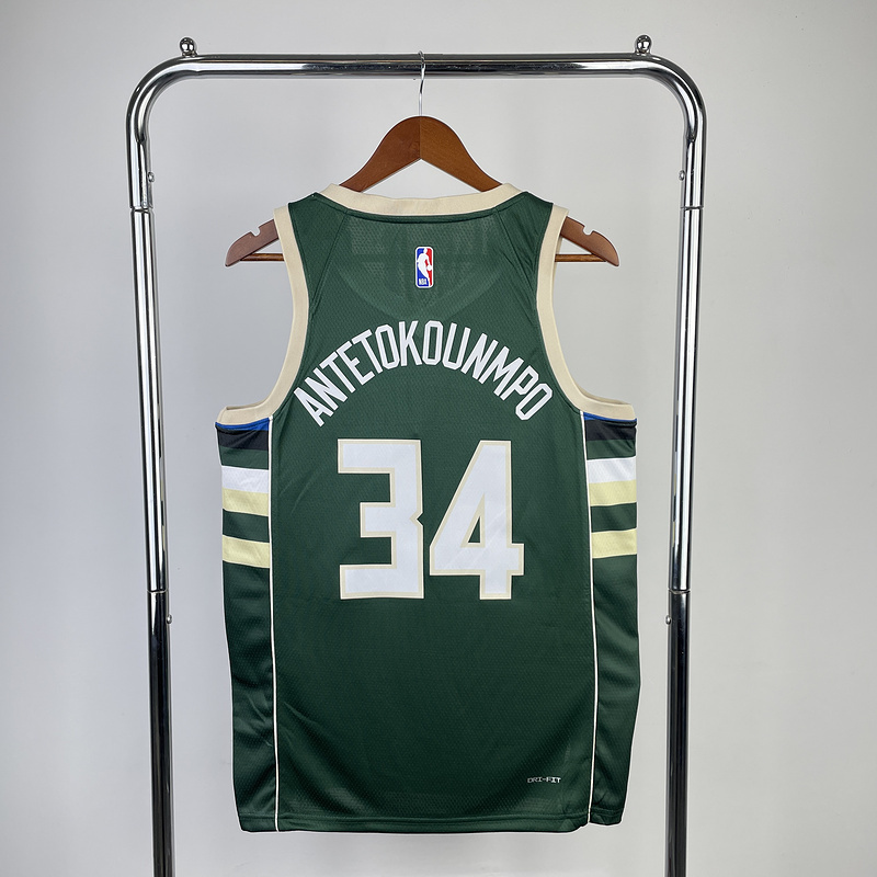 2023 NBA Milwaukee Bucks (34 ANTETOKOUNMPO) Basketball Jersey