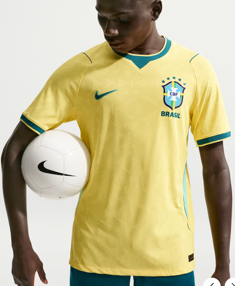 Brazil national team 2026 player version home jersey, Samba yellow, Green Soul
