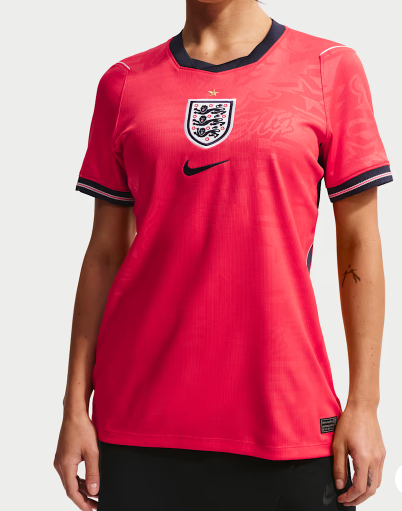 England national team 2026 away Women's  fan version jersey - Red Flame jersey ignites the green field