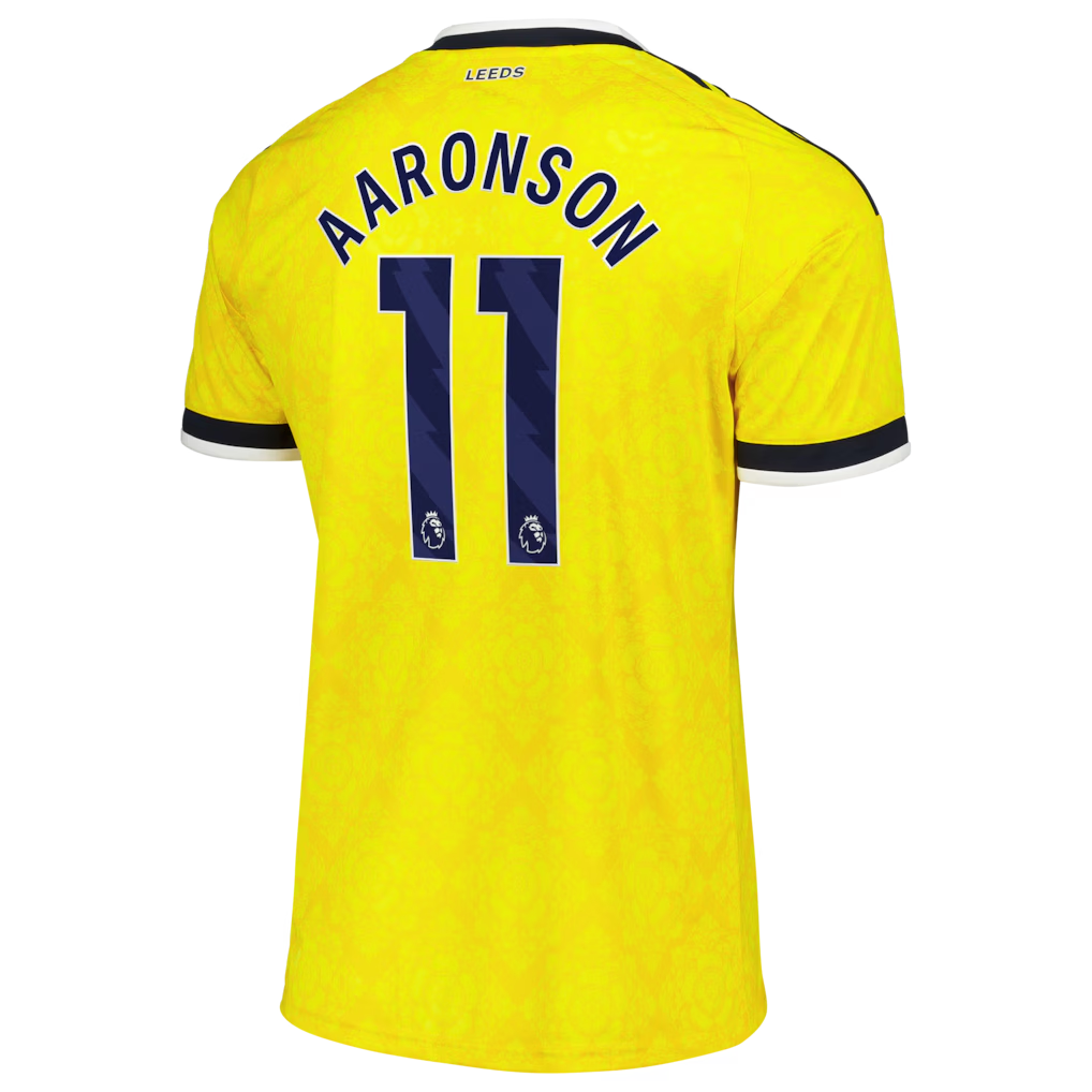 Leeds United adidas Away Shirt 2026-27 with Aaronson 11 printing
