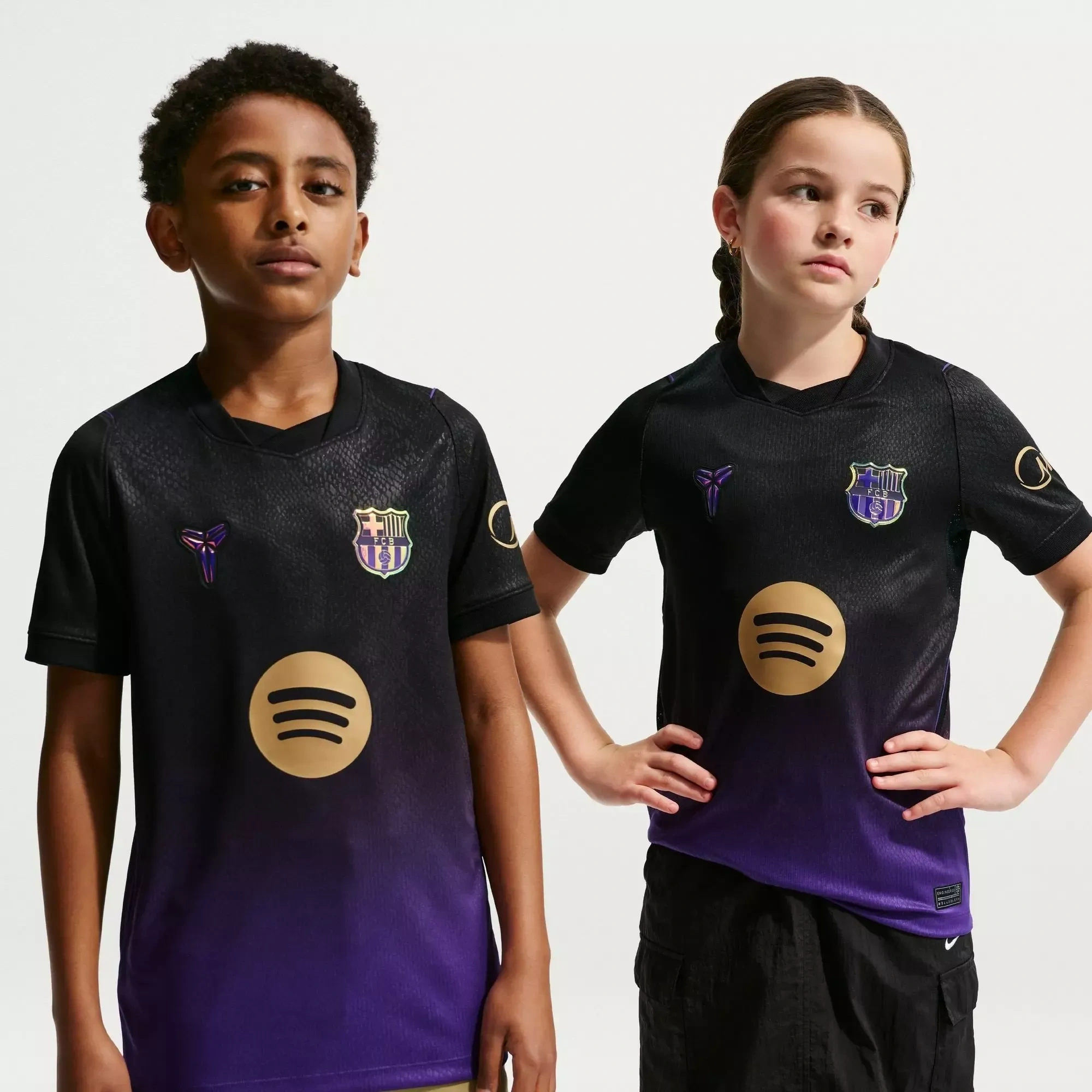 Kids Barcelona Away 26_27 Dri-FIT Short-Sleeve V-Neck Football Shirt _ Sports Direct