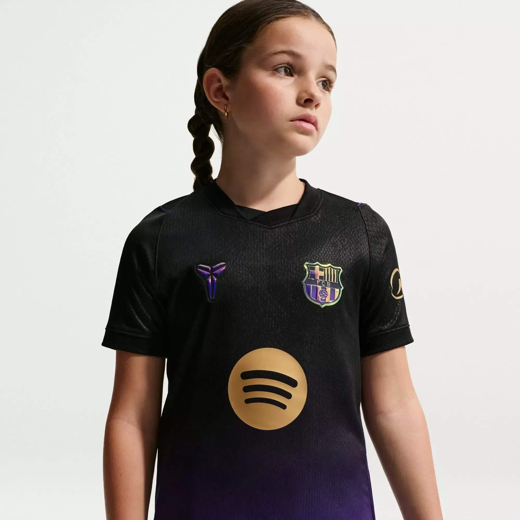 Kids Barcelona Away 26_27 Dri-FIT Short-Sleeve V-Neck Football Shirt _ Sports Direct