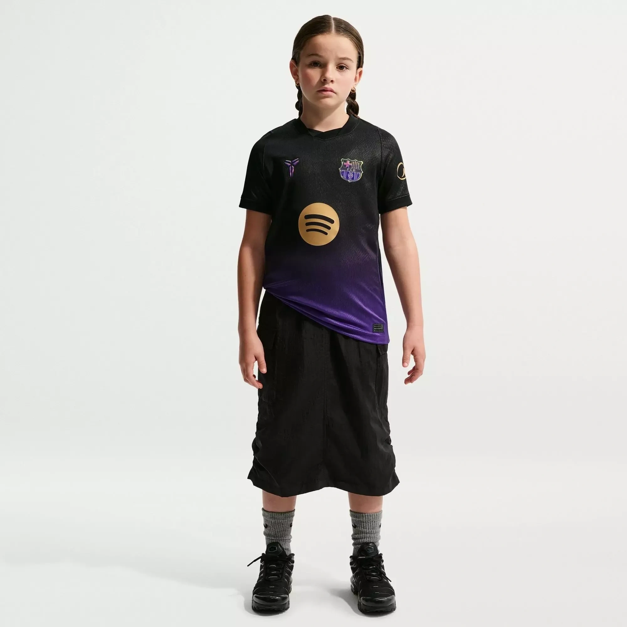 Kids Barcelona Away 26_27 Dri-FIT Short-Sleeve V-Neck Football Shirt _ Sports Direct