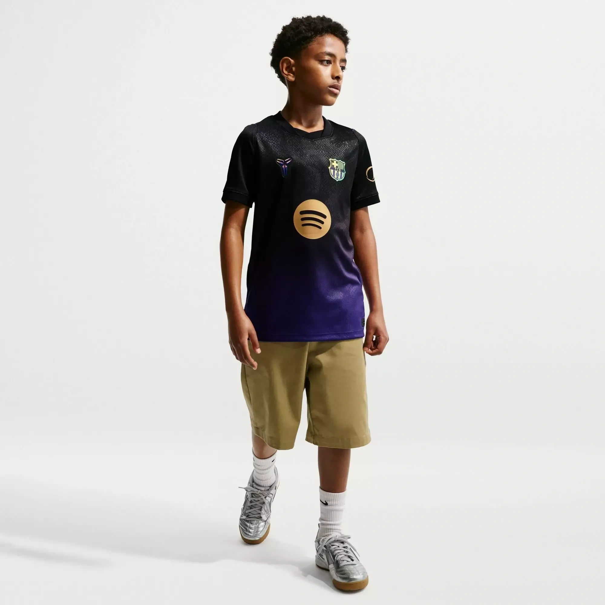 Kids Barcelona Away 26_27 Dri-FIT Short-Sleeve V-Neck Football Shirt _ Sports Direct