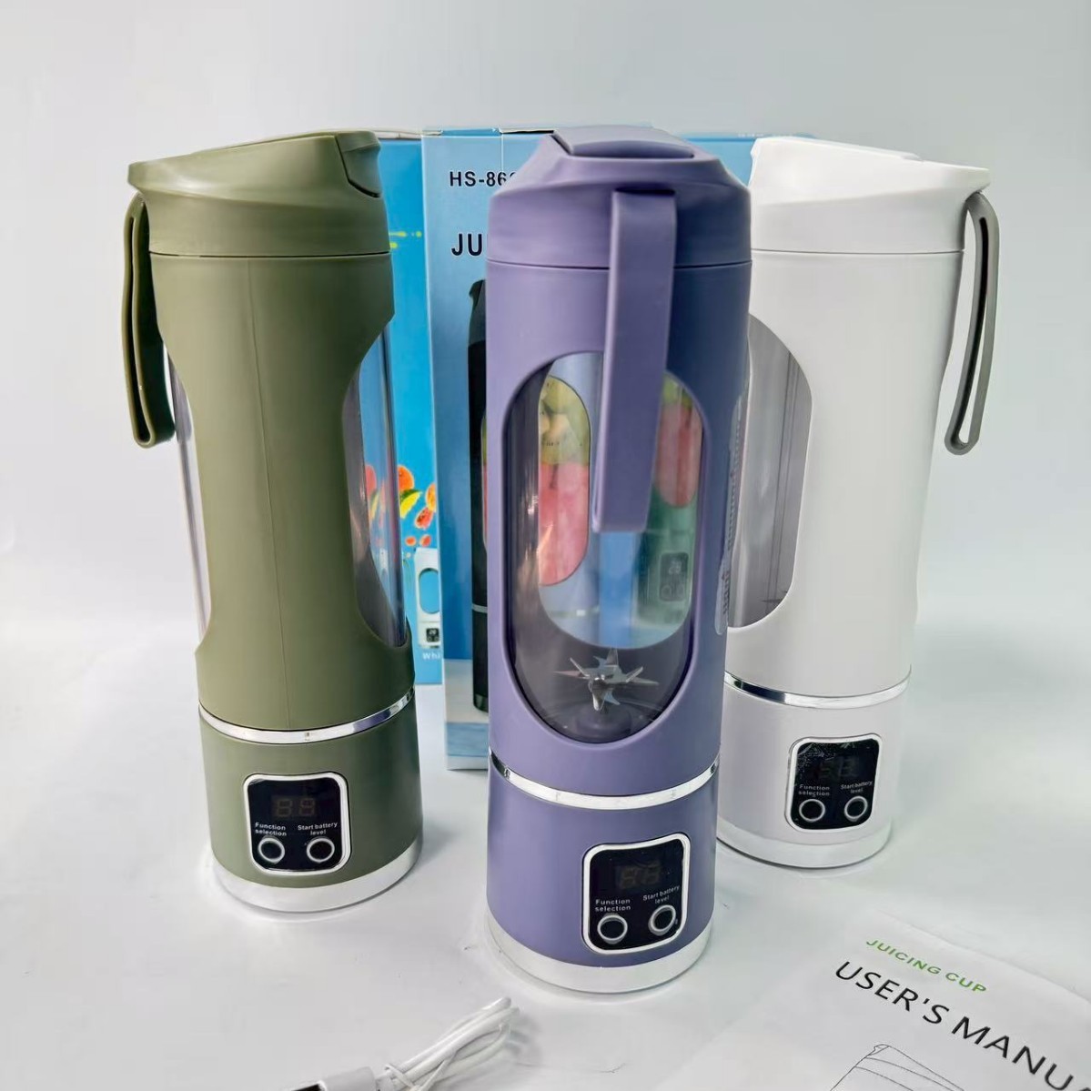 跨境便攜式攪拌杯 12刀片碎冰USB榨汁機，我的店鋪，便攜式攪拌杯 12刀片碎冰USB充電