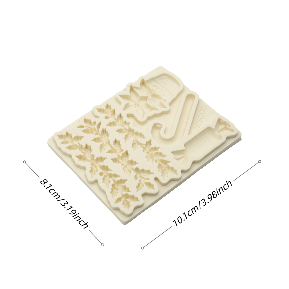 Clay Gypsum Wall Decoration Silicone Mold, Christmas Embossed Soft Candy Cake Decor Tool, Sugar Craft Molding Baking Tool