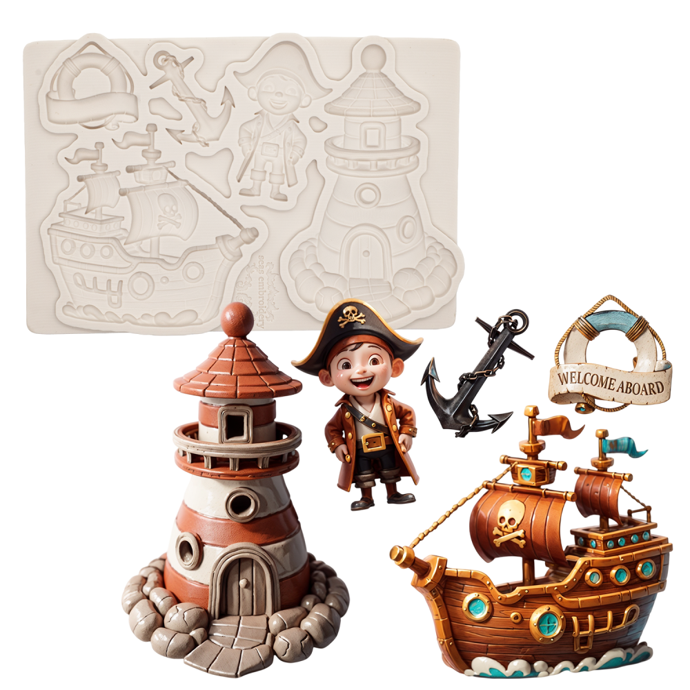 Pirate Clay Soft Silicone Mold, DIY Resin and Gypsum Crafts, Ideal for Home Decor and Gifts, Perfect for Creative Projects