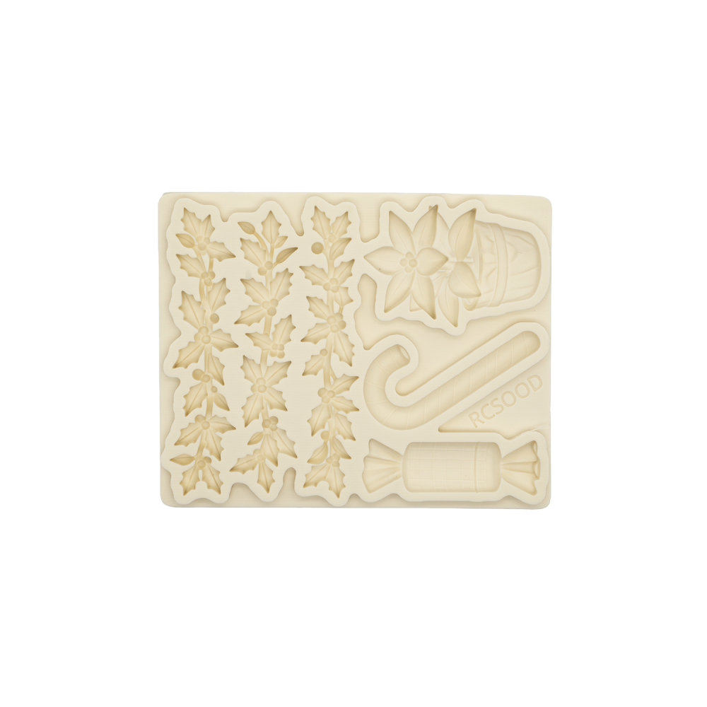Clay Gypsum Wall Decoration Silicone Mold, Christmas Embossed Soft Candy Cake Decor Tool, Sugar Craft Molding Baking Tool