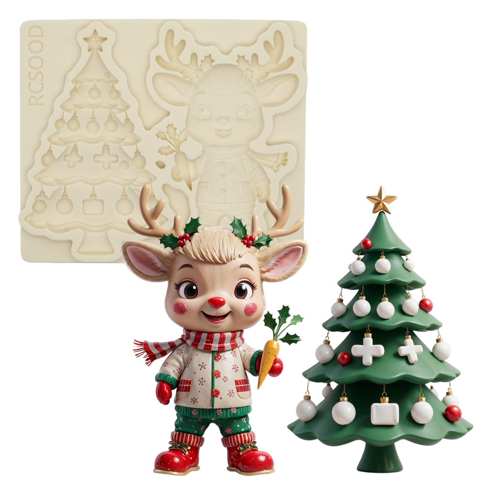 Christmas DIY Baking Mold, Soft Candy Clay Chocolate Cake Decoration Mold, Silicone Resin Liquid Mold, Perfect for Holiday Crafts