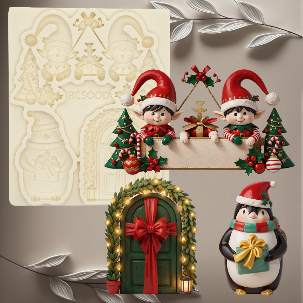 Christmas Silicone Mold, Soft Candy Cake Decoration Tool, Sugar Art Mold, Chocolate Molding DIY Resin Mold, Baking Tools
