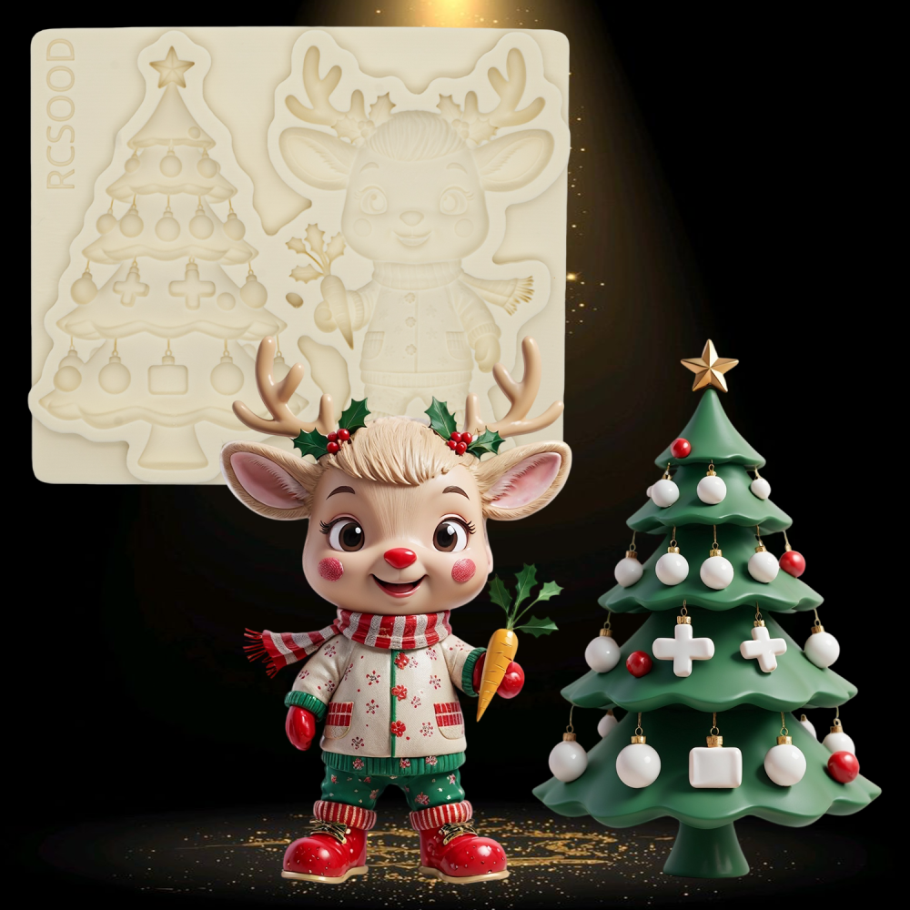 Christmas DIY Baking Mold, Soft Candy Clay Chocolate Cake Decoration Mold, Silicone Resin Liquid Mold, Perfect for Holiday Crafts