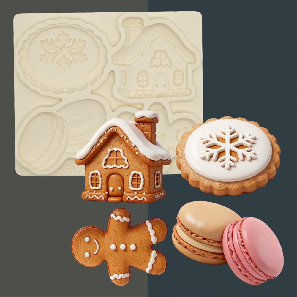 Christmas DIY Baking Mold, Soft Candy Clay Chocolate Cake Decoration Mold, Silicone Resin Liquid Mold, Perfect for Holiday Crafts
