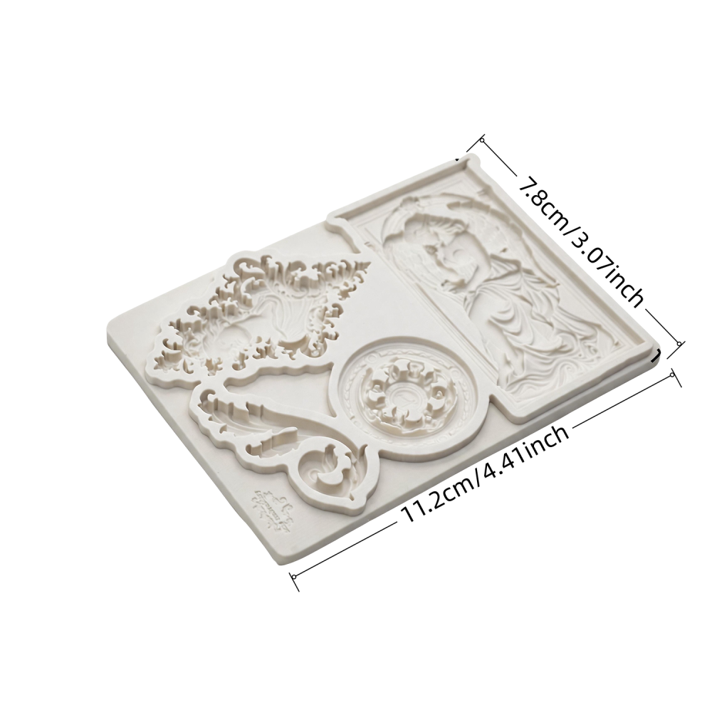 Silicone Mold for Fondant Cake Decoration, Relief Mold for DIY Craft Enthusiasts, Single Piece Silicone Mold for Handicrafts