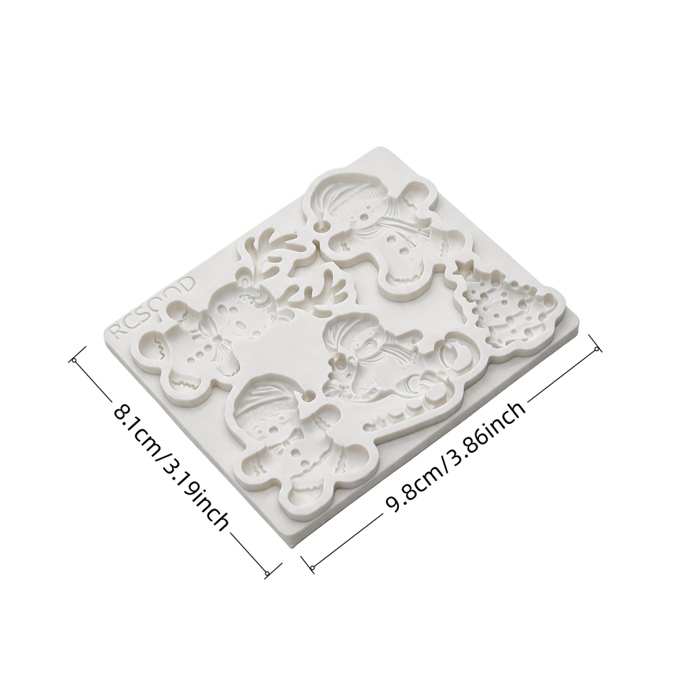 Clay Gypsum Wall Decoration Silicone Mold, Christmas Soft Candy Cake Decorating Tool, Sugar Craft Molding Baking Tool, 1 Piece