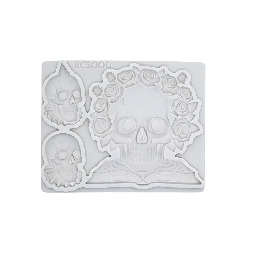 Clay Gypsum Wall Decoration Silicone Mold, Skull Candy Cake Decorating Tool, Sugar Craft Molding Baking Tool, 1 Piece