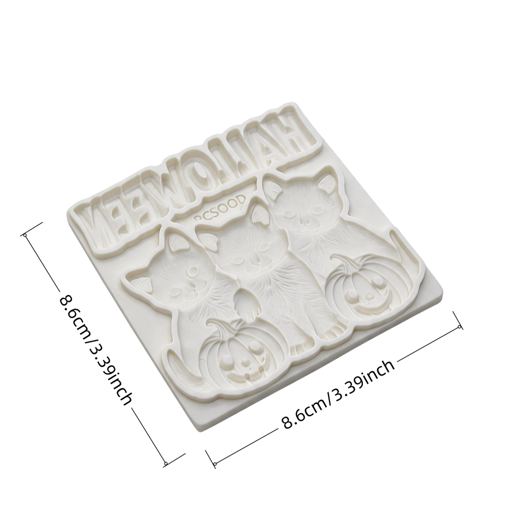 Silicone Mold for Fondant Cake Decoration, Halloween Cat Mold, DIY Craft Tool, Perfect for Baking and Crafting Projects