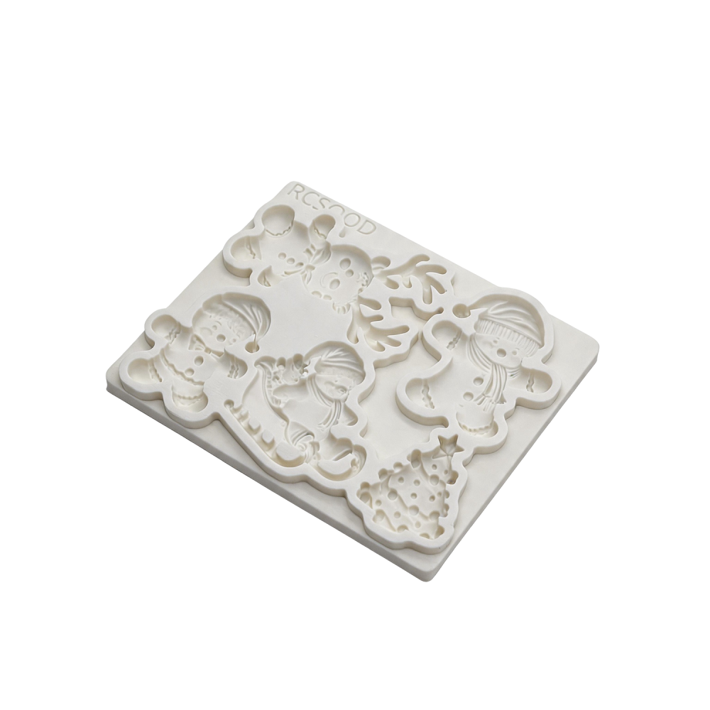 Clay Gypsum Wall Decoration Silicone Mold, Christmas Soft Candy Cake Decorating Tool, Sugar Craft Molding Baking Tool, 1 Piece