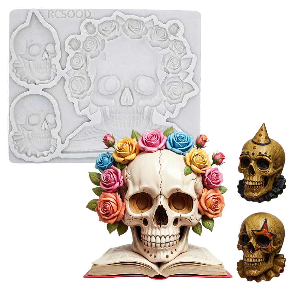 Clay Gypsum Wall Decoration Silicone Mold, Skull Candy Cake Decorating Tool, Sugar Craft Molding Baking Tool, 1 Piece