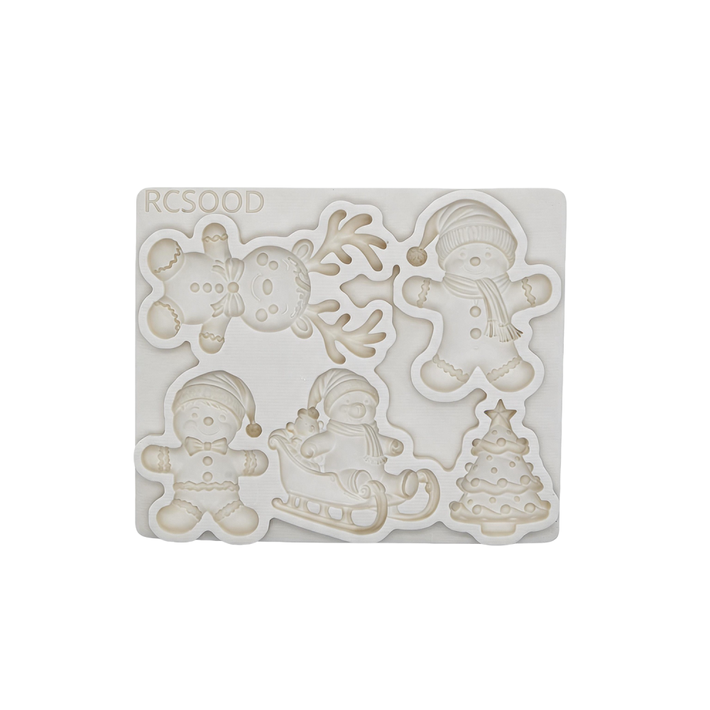 Clay Gypsum Wall Decoration Silicone Mold, Christmas Soft Candy Cake Decorating Tool, Sugar Craft Molding Baking Tool, 1 Piece
