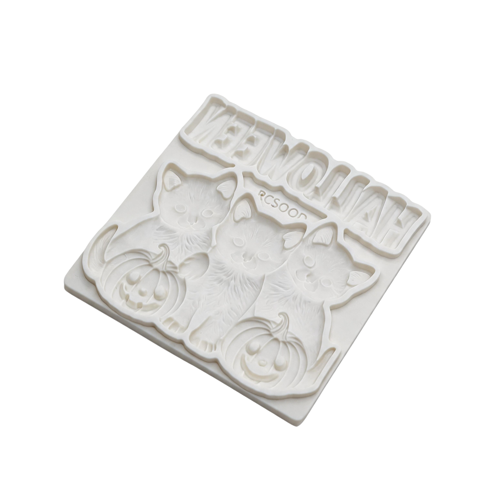 Silicone Mold for Fondant Cake Decoration, Halloween Cat Mold, DIY Craft Tool, Perfect for Baking and Crafting Projects