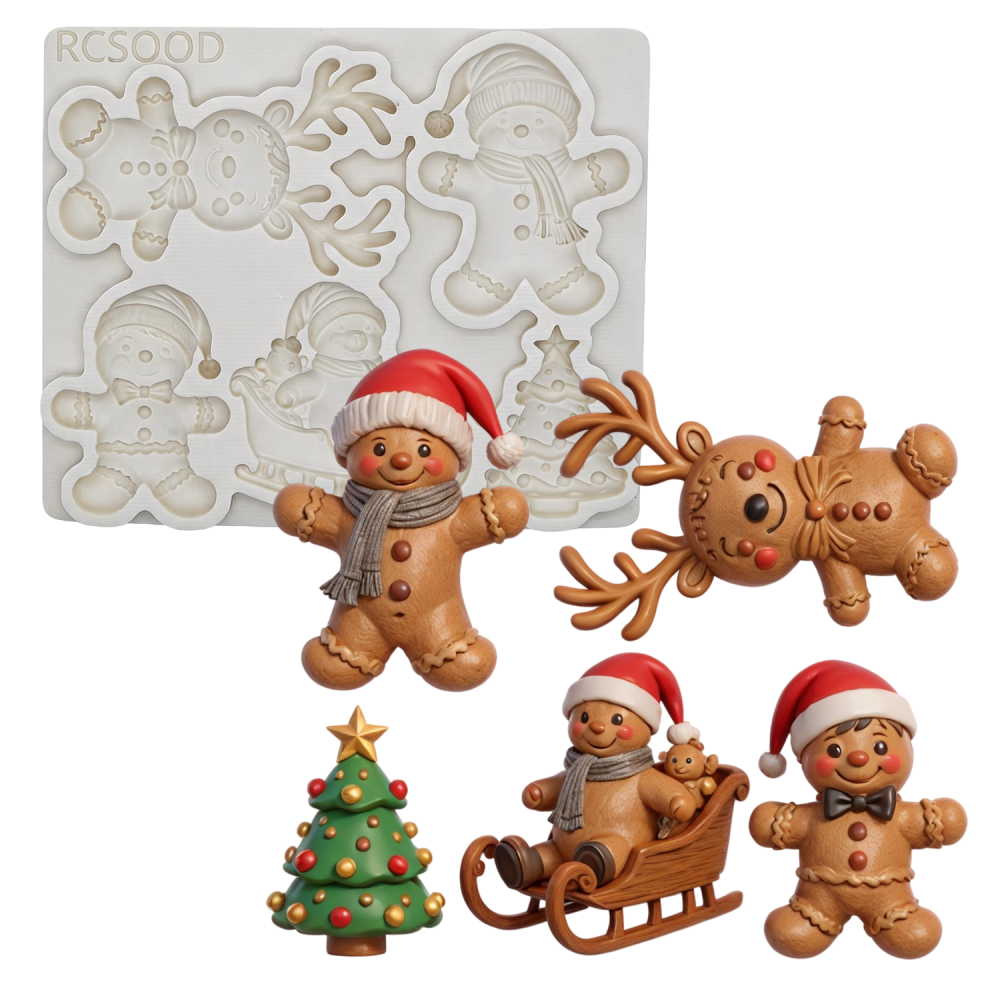 Clay Gypsum Wall Decoration Silicone Mold, Christmas Soft Candy Cake Decorating Tool, Sugar Craft Molding Baking Tool, 1 Piece
