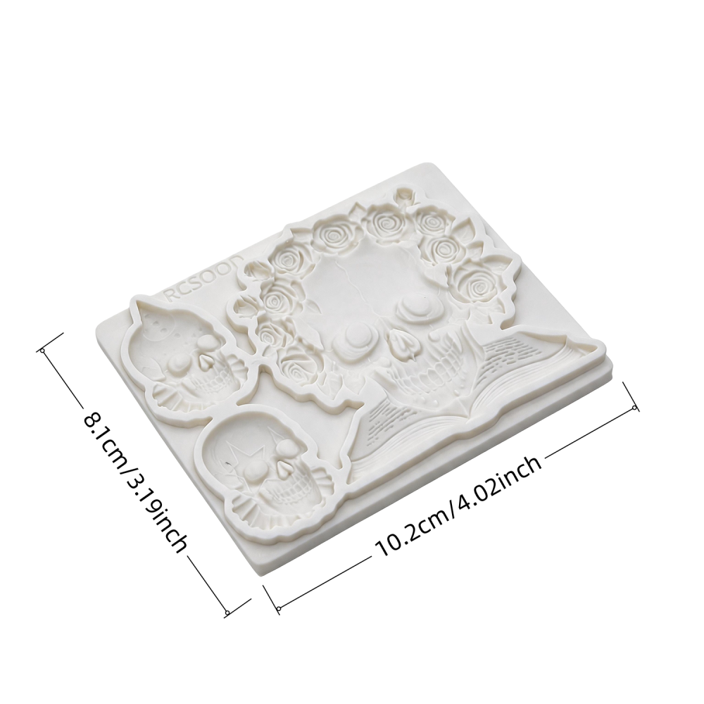 Clay Gypsum Wall Decoration Silicone Mold, Skull Candy Cake Decorating Tool, Sugar Craft Molding Baking Tool, 1 Piece