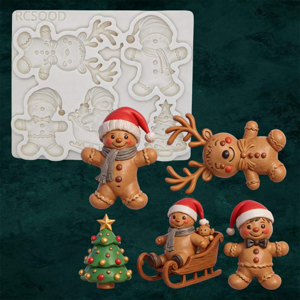 Clay Gypsum Wall Decoration Silicone Mold, Christmas Soft Candy Cake Decorating Tool, Sugar Craft Molding Baking Tool, 1 Piece