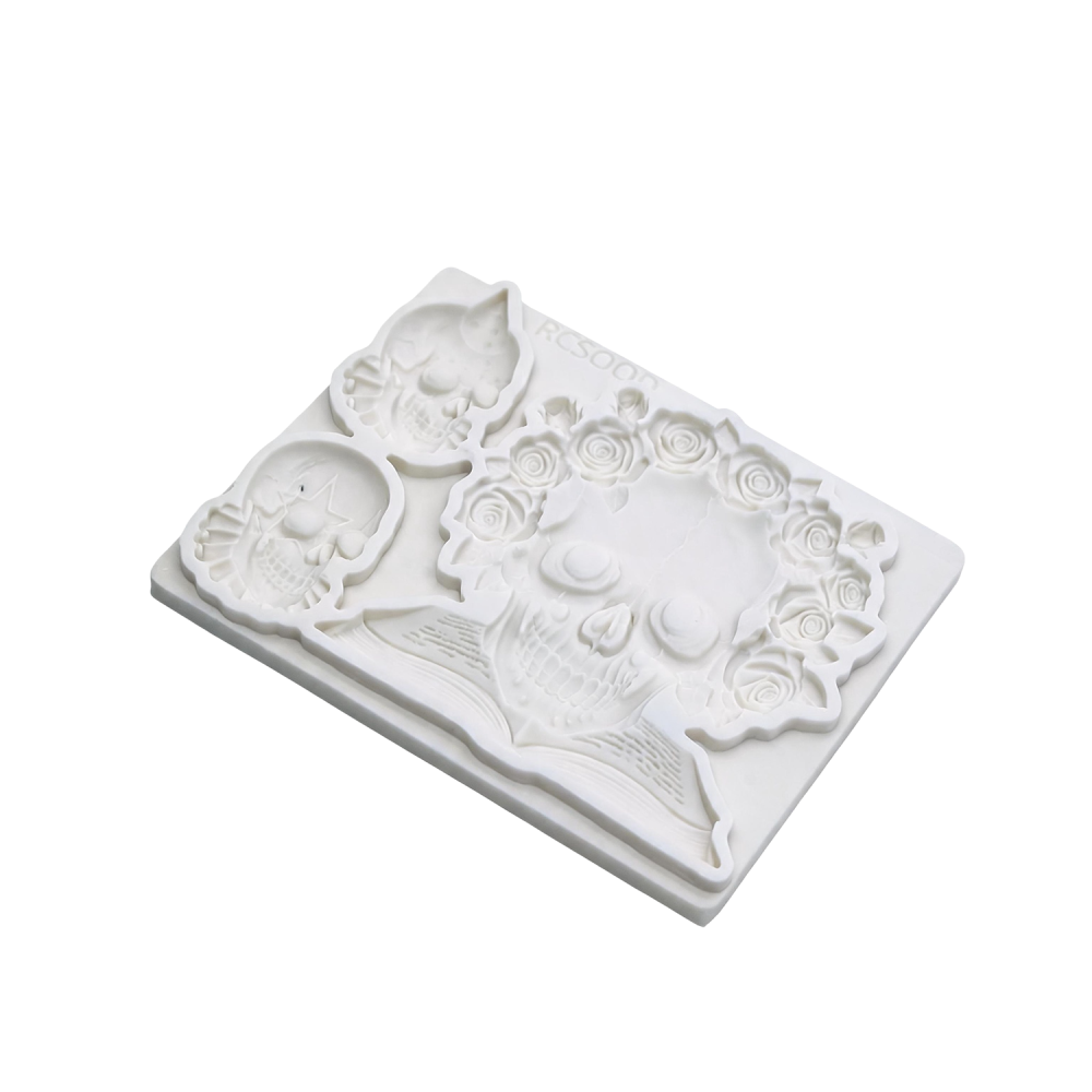 Clay Gypsum Wall Decoration Silicone Mold, Skull Candy Cake Decorating Tool, Sugar Craft Molding Baking Tool, 1 Piece