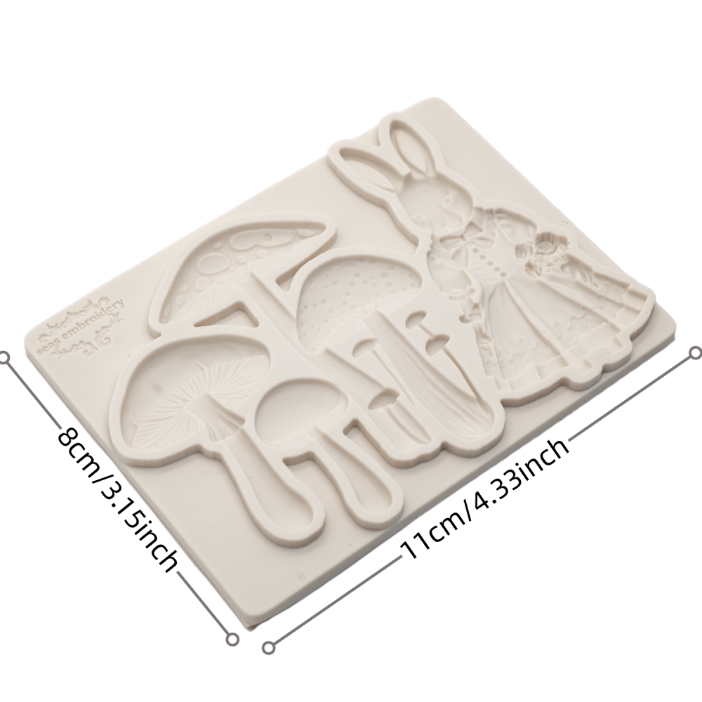 Mushroom Resin Casting Mold, Rabbit Resin Liquid Molds, Silicone Clay Beginner Mold, Simple Shape, Perfect for Craft Enthusiasts