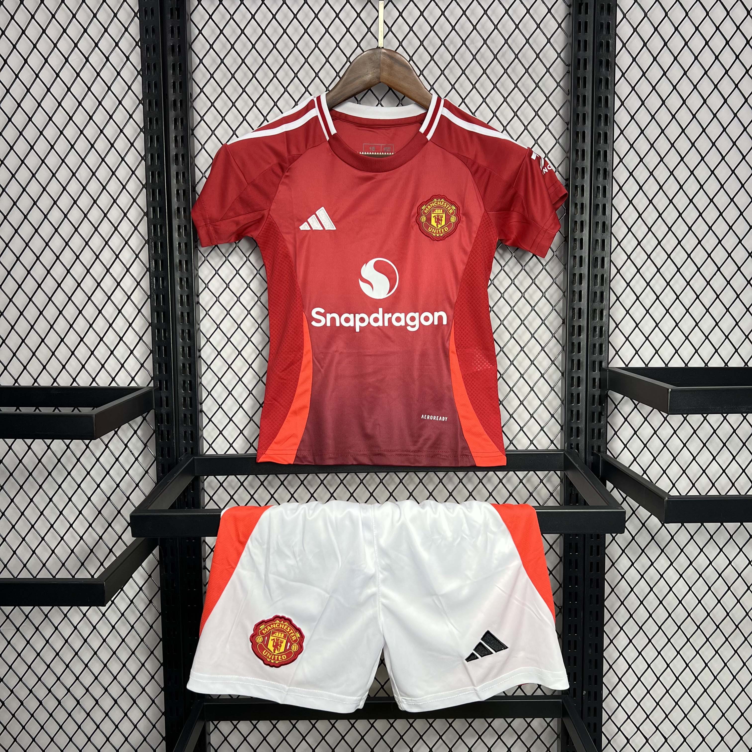 2024-2025 Kids Manchester United Home Football Shirt 1:1 Thai Quality